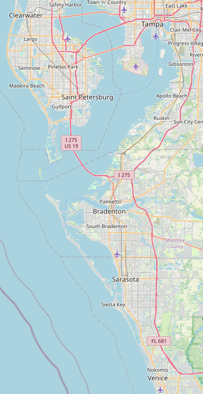 Westshore Digital service area from Clearwater to Venice along Florida's Gulf Coast